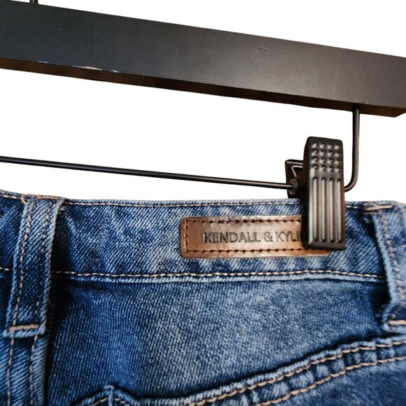 Kendall & Kylie Womens Distressed Straight-Leg Jeans Size 3/4 Blue Denim - Picture 3 of 4